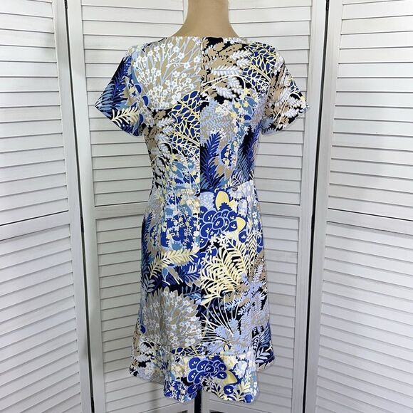 Talbots Midi Dress Size 6 Botanical Print Short Sleeve NWOT - Picture 8 of 12